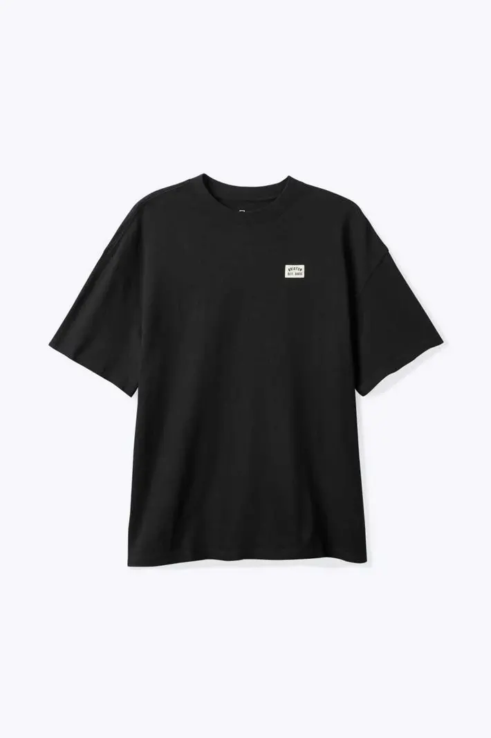 Brixton HOMMES WOODBURN HW RELAXED T-SHIRT BLACK CLASSIC WASH
