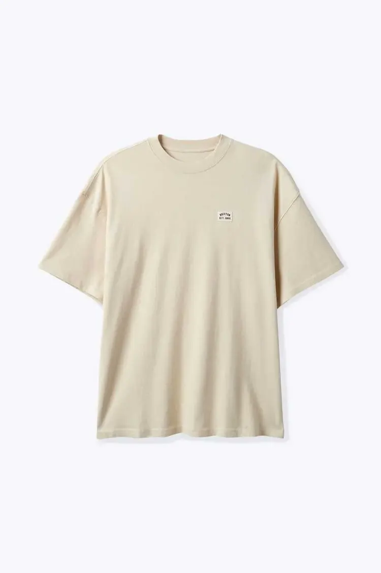 Brixton MEN'S WOODBURN HW RELAXED T-SHIRT CREAM CLASSIC WASH