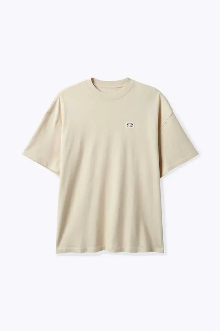 Brixton MEN'S WOODBURN HW RELAXED T-SHIRT CREAM CLASSIC WASH
