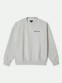 Brixton MEN'S EMBROIDERED HEAVY CREW HEATHER GREY ASH
