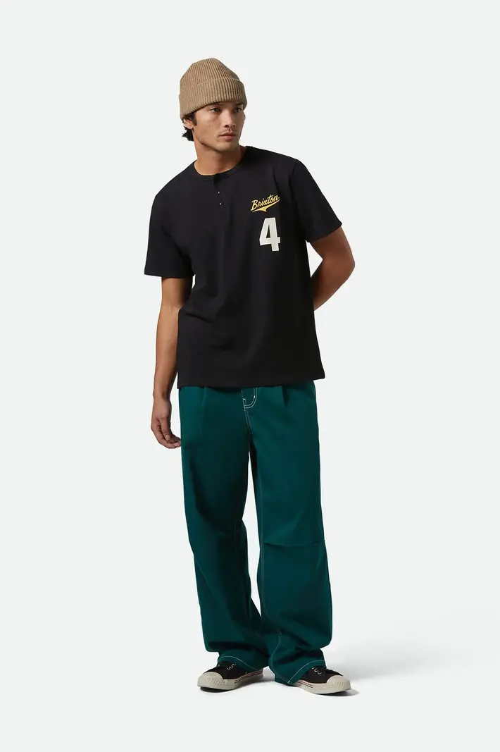 Brixton HOMMES THE LEAGUE BASEBALL T-SHIRT BLACK/BLACK