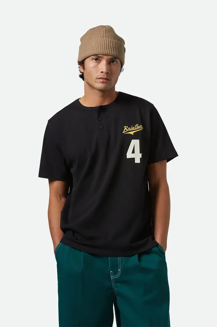 Brixton HOMMES THE LEAGUE BASEBALL T-SHIRT BLACK/BLACK