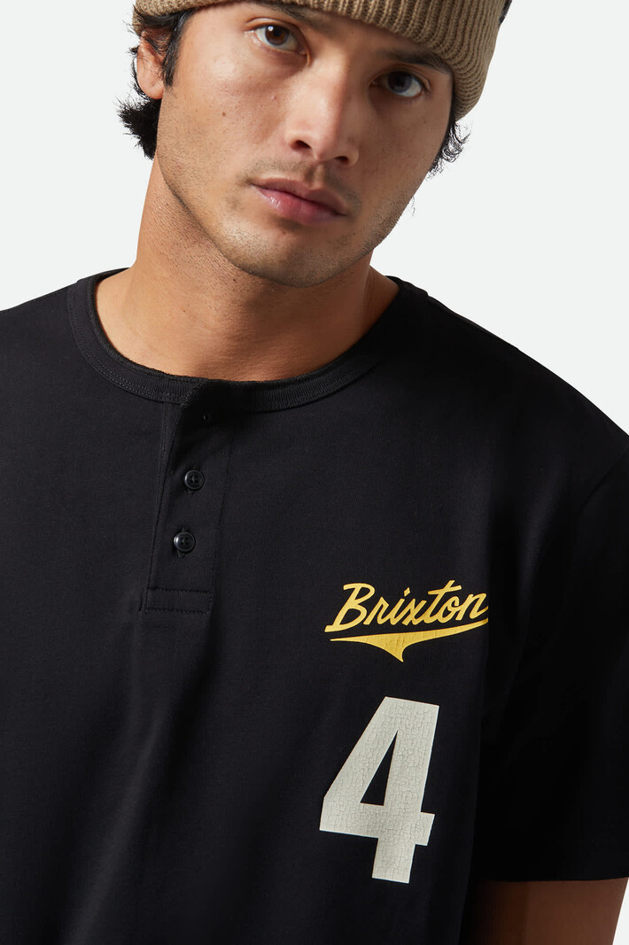 Brixton HOMMES THE LEAGUE BASEBALL T-SHIRT BLACK/BLACK