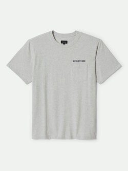 Brixton HOMMES EMBROIDERED HEAVYWEIGHT POCKET TEE HEATHER GREY ASH