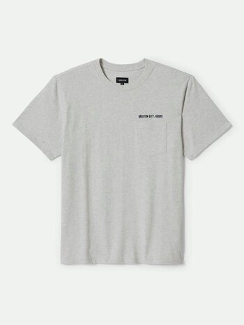 Brixton MEN'S EMBROIDERED HEAVYWEIGHT POCKET TEE HEATHER GREY ASH