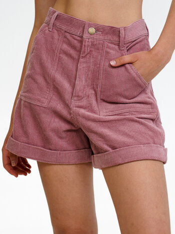 Notice the reckless WOMEN'S BURGUNDY CORDUROY SHORTS
