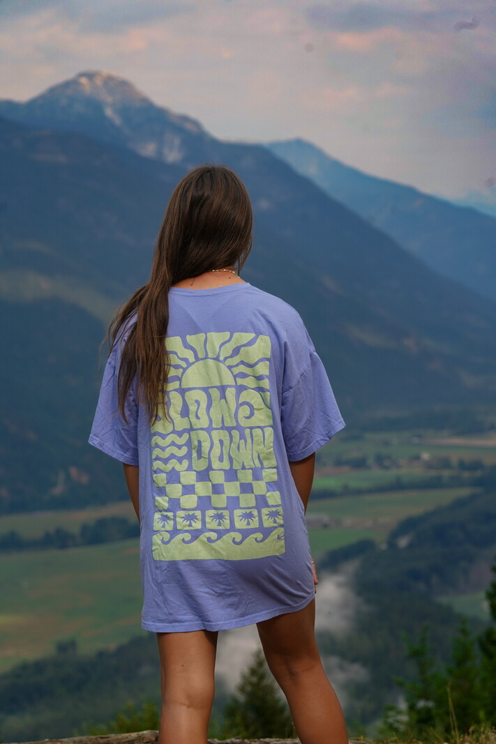 Notice the reckless FEMMES SLOW DOWN TEE DRESS BLUE
