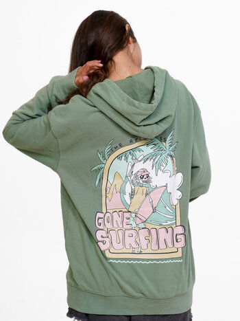 Notice the reckless WOMEN'S WAVE SURFER HOODIE GREEN