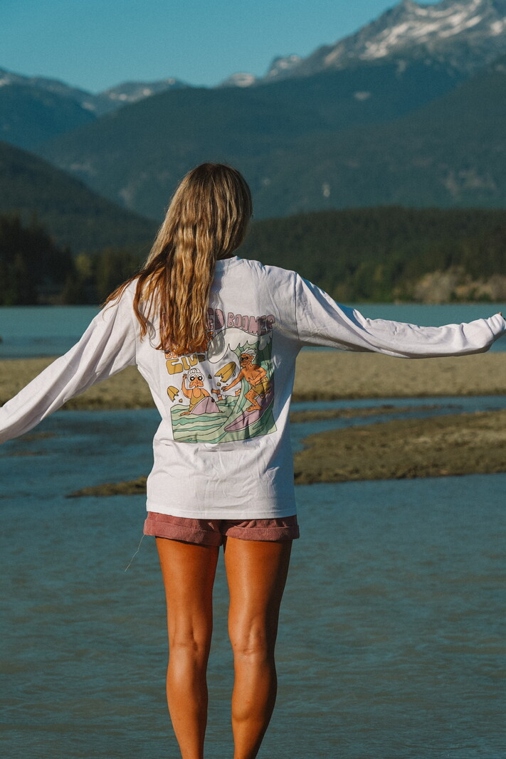 Notice the reckless FEMMES RETIRED BOARDER CLUB L/S WHITE