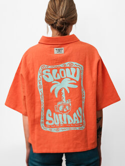 Notice the reckless WOMEN'S SLOW SUNDAY TEE DRESS SALMON/ORANGE