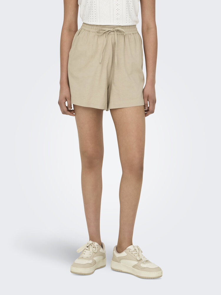 Only JAKIRI LINEN SHORTS HUMUS