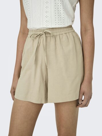 Only JAKIRI LINEN SHORTS HUMUS