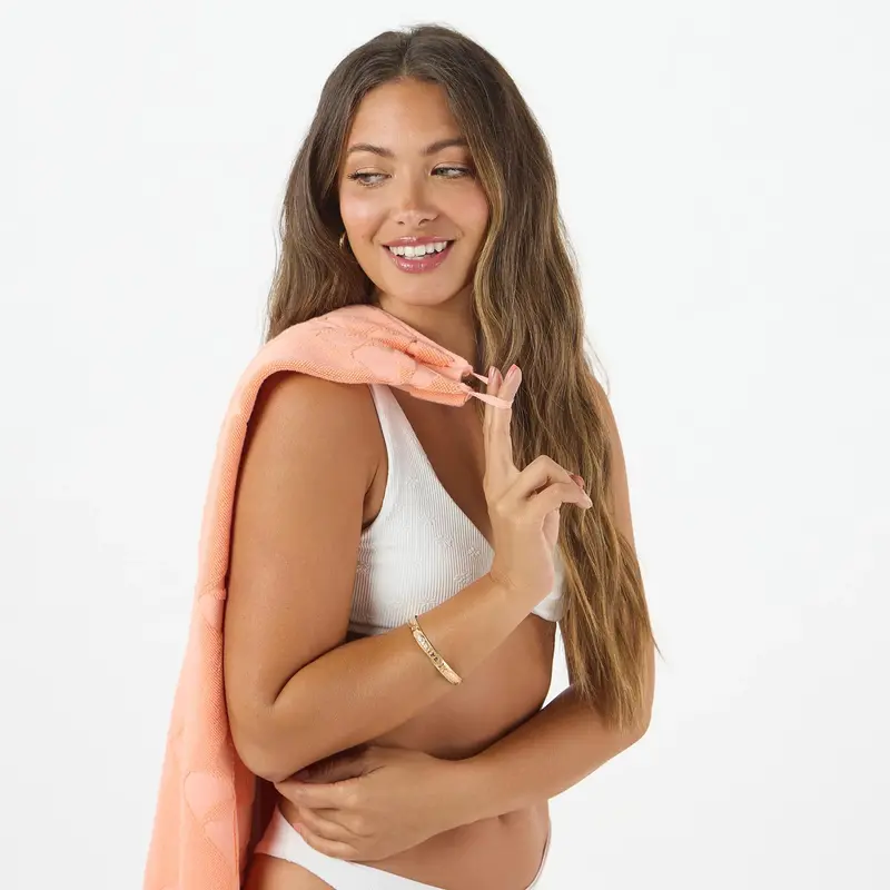 Aloha PUA CHECK BEACH TOWEL PEACHY