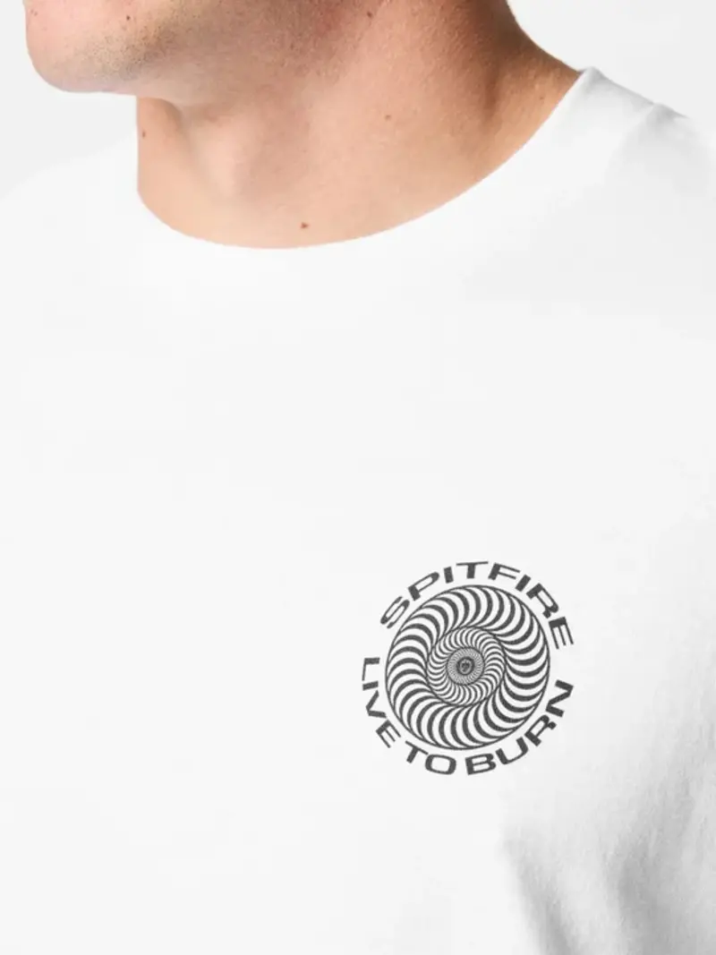 Spitfire wheels HOMMES LIVE TO BURN CLASSIC T-SHIRT WHITE