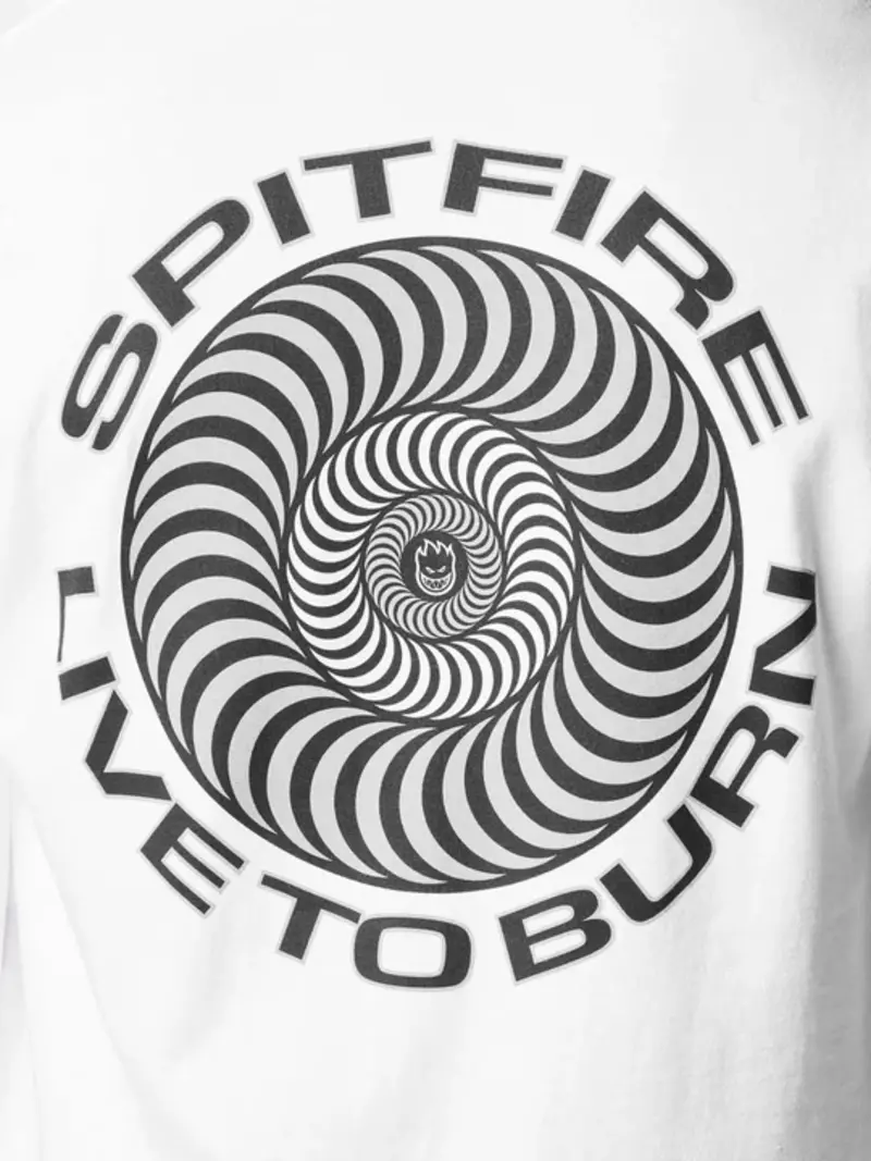 Spitfire wheels HOMMES LIVE TO BURN CLASSIC T-SHIRT WHITE