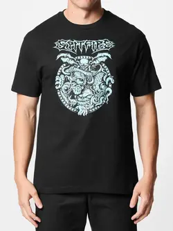 Spitfire wheels HOMMES DEMON GATE GLOW PREMIUM PRINT T-SHIRT BLACK