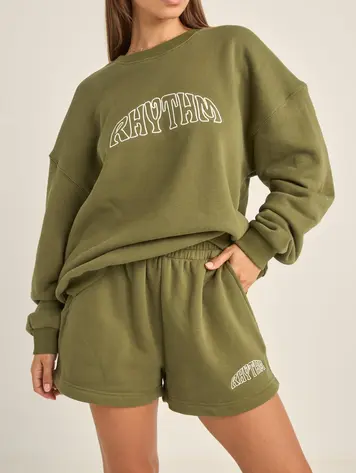 Rhythm FEMMES COLLEGE CREW NECK FLEECE OLIVE