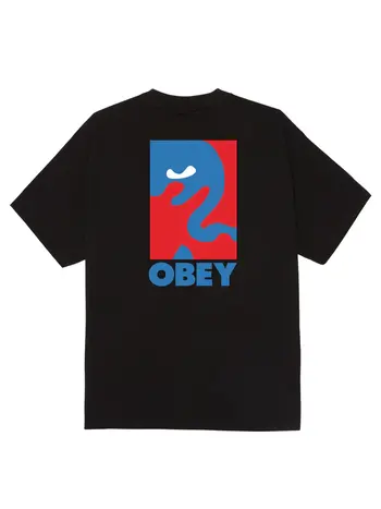 Obey HOMMES CROPPED ICON T-SHIRT BLACK