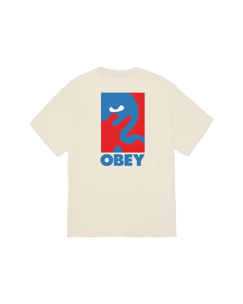 Obey MEN'S CROPPED ICON CLASSIC T-SHIRT CREAM