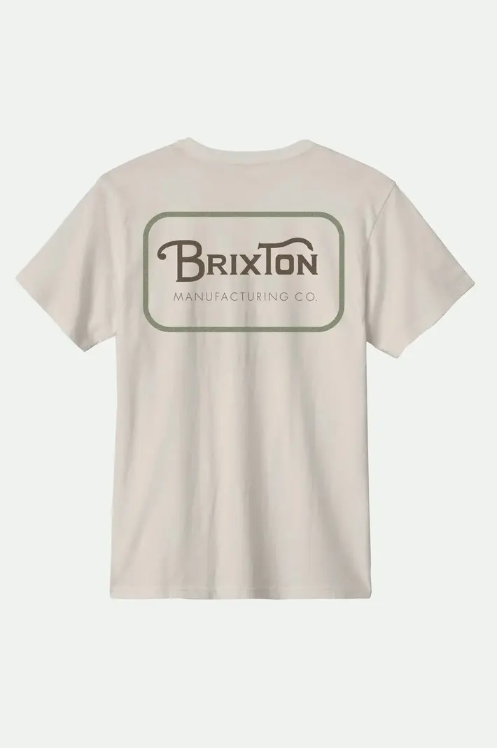 Brixton MEN'S GRADE STANDARD T-SHIRT CREAM/DARK BROWN/WASHED OLIVE