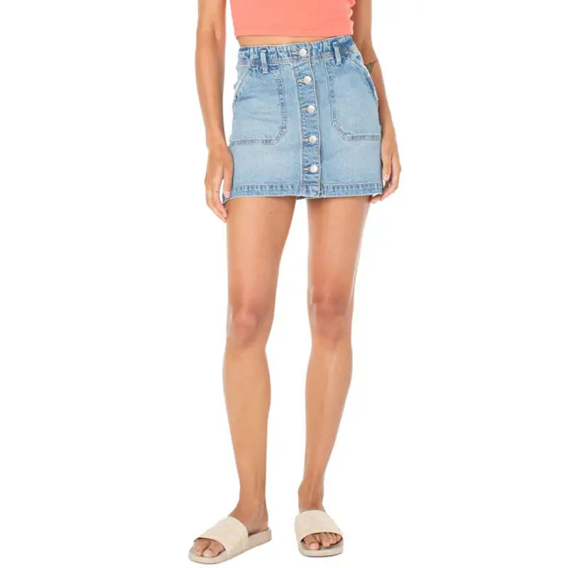 Roxy LIL SUNSHINE DENIM MINISKIRT BLEACHED BLUE