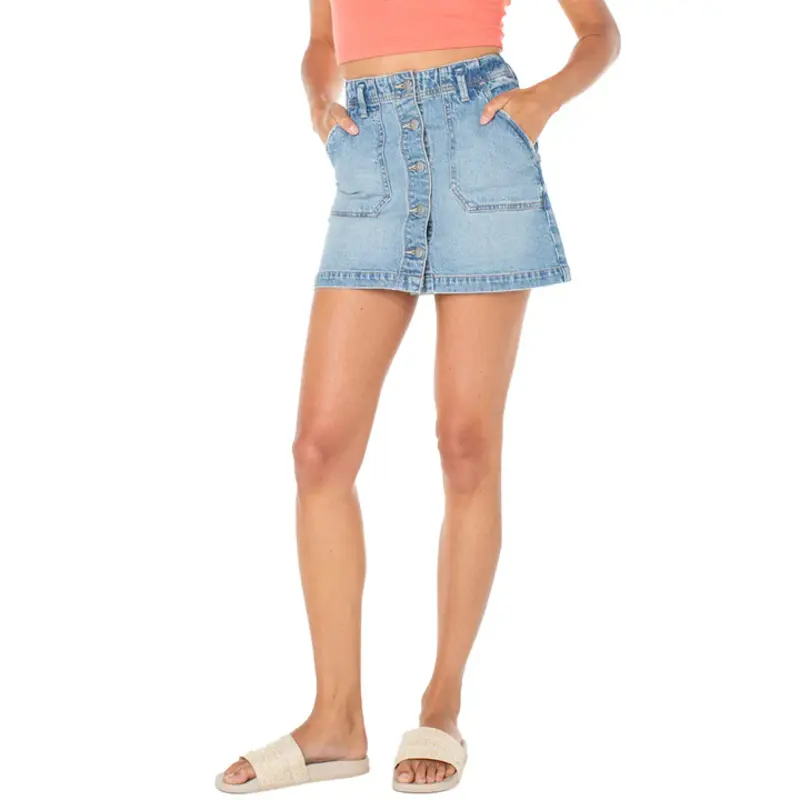 Roxy LIL SUNSHINE DENIM MINISKIRT BLEACHED BLUE