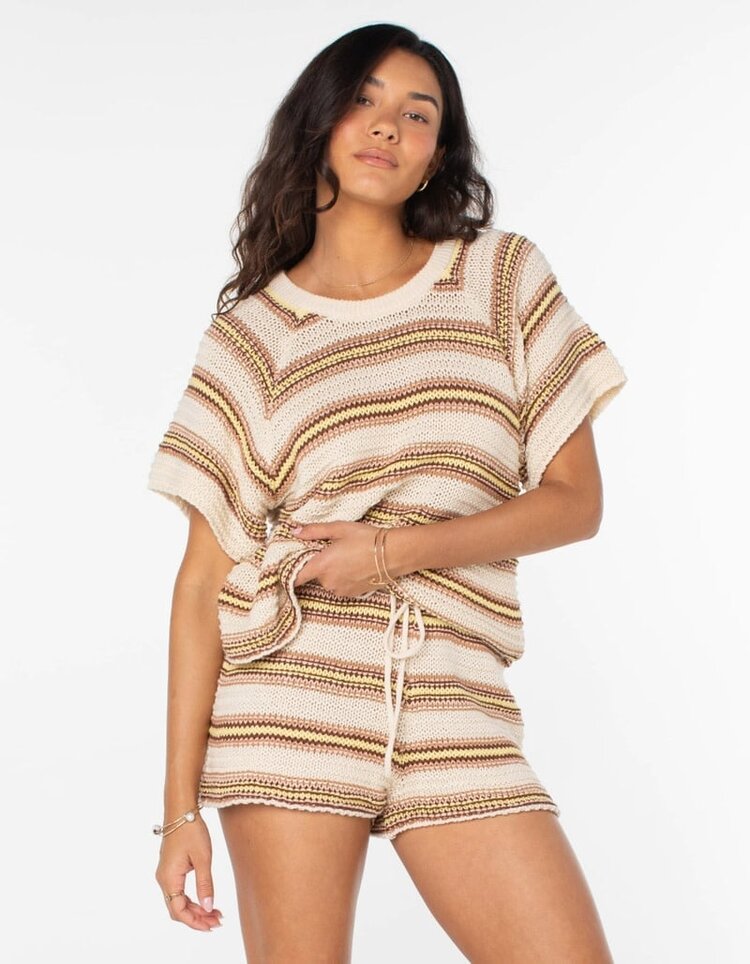 Roxy CABANA CLUB SS KNIT TEE PARCHMENT