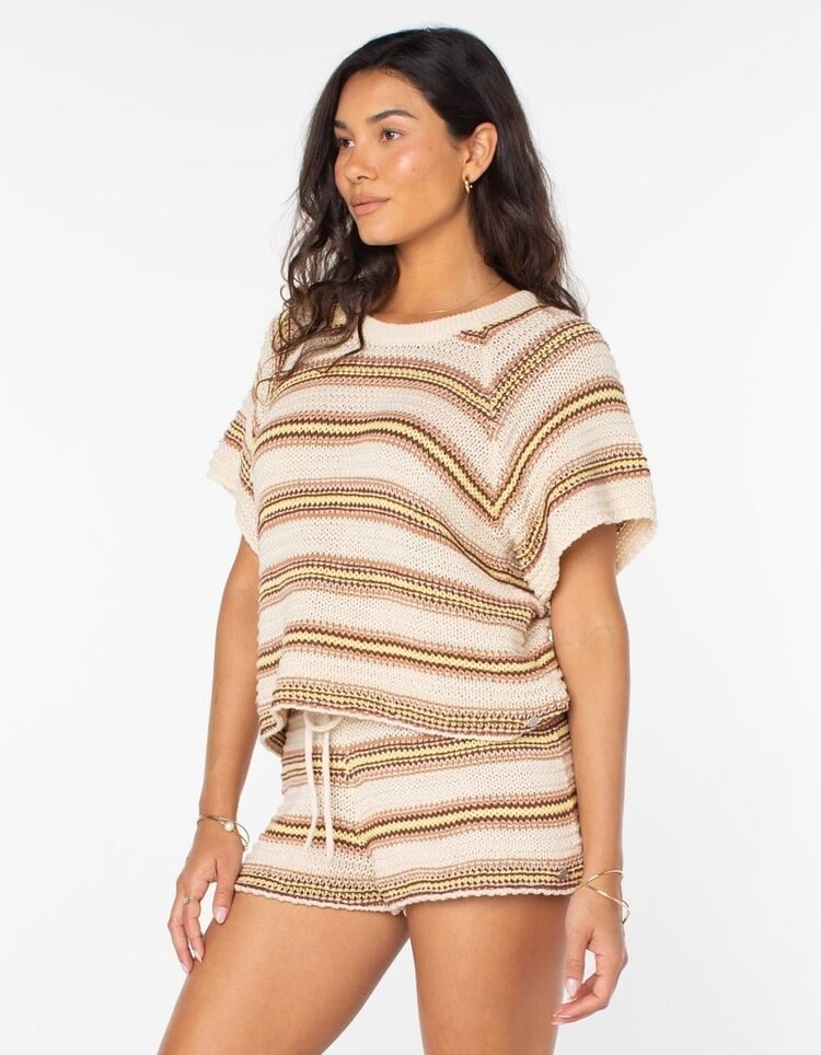 Roxy CABANA CLUB SS KNIT TEE PARCHMENT