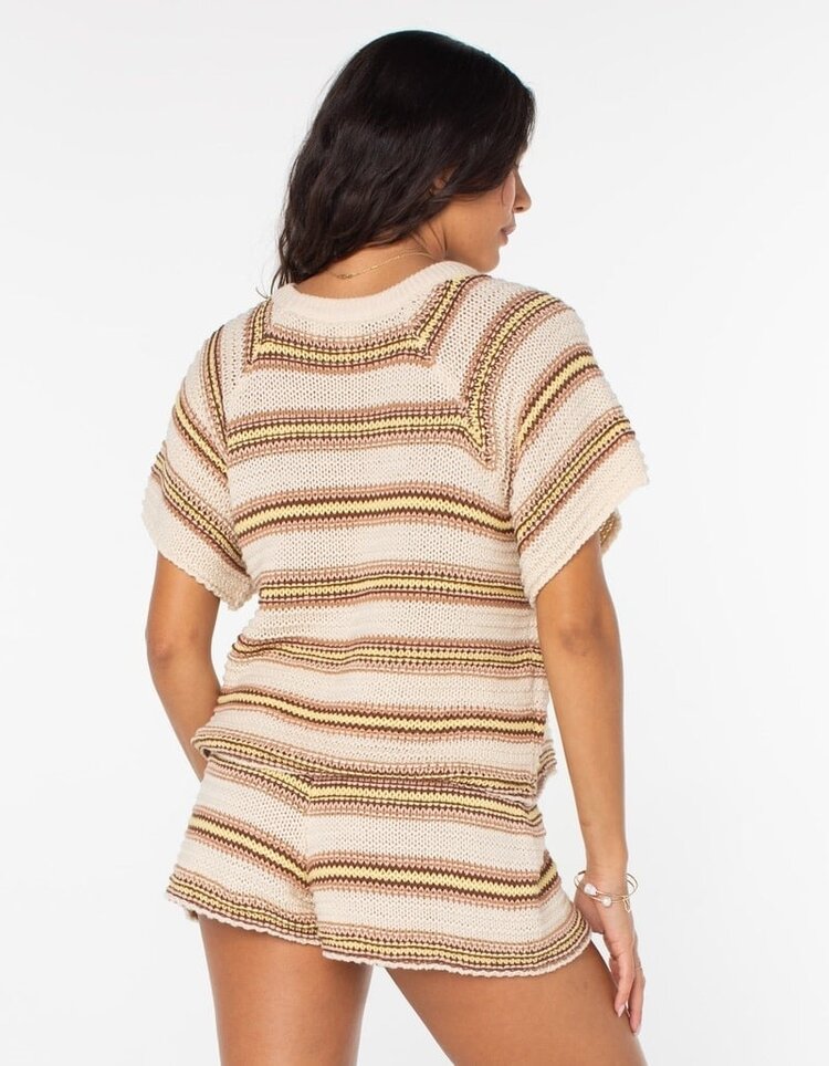 Roxy CABANA CLUB SS KNIT TEE PARCHMENT