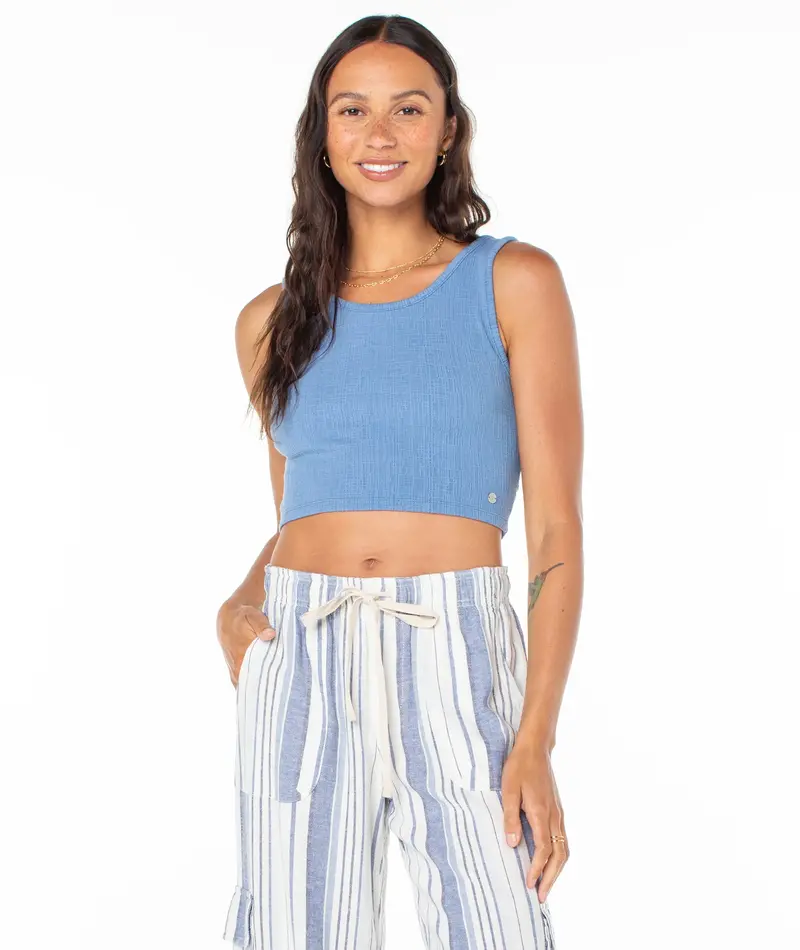 Roxy GOOD KEEPSAKE TANK CROP TOP RIVIERA SOLID