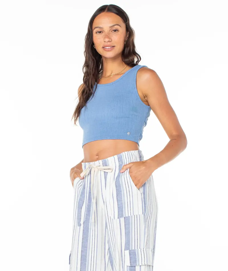 Roxy GOOD KEEPSAKE TANK CROP TOP RIVIERA SOLID