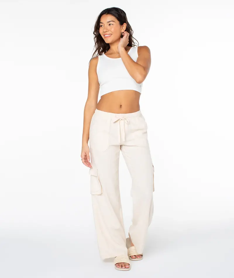 Roxy GOOD KEEPSAKE TANK CROP TOP SNOW WHITE