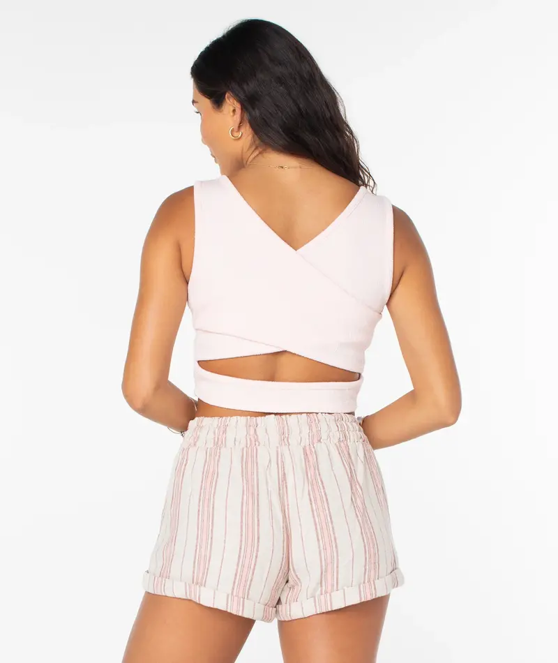 Roxy GOOD KEEPSAKE TANK CROP TOP ROSE QUARTZ SOLID