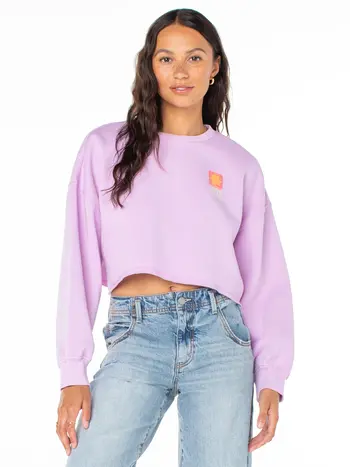 Roxy MORNING HIKE CROPPED CREWNECK ORCHID BOUQUET SOLID