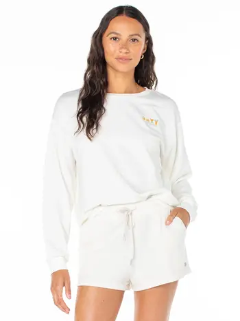 Roxy SURFING BY MOONLIGHT CREWNECK EGRET