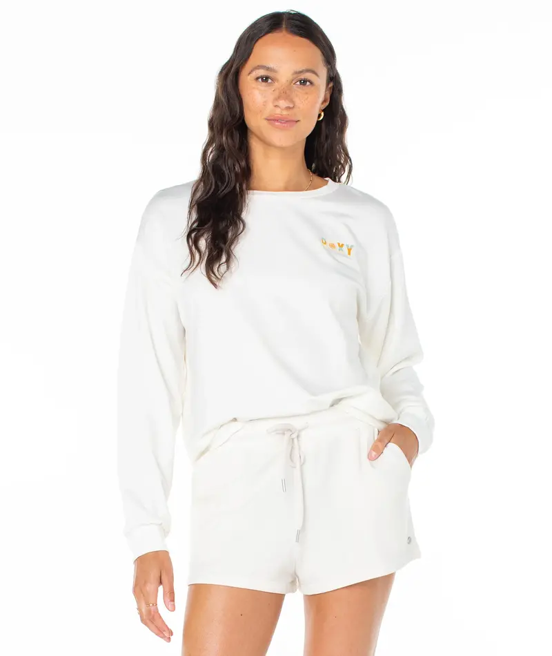 Roxy SURFING BY MOONLIGHT CREWNECK EGRET