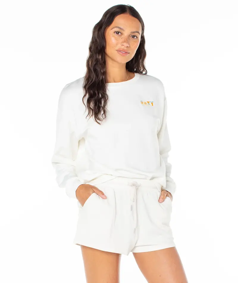 Roxy SURFING BY MOONLIGHT CREWNECK EGRET