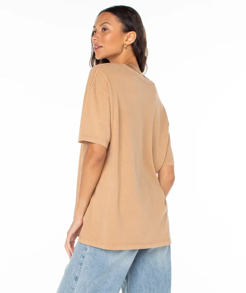Roxy PALM STRIPE TEE PRALINE SOL STAMP EMBY