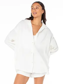Roxy MORNING TIME LS BUTTON UP EGRET