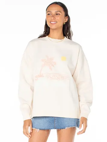 Roxy LINEUP OVERSIZED CREWNECK PINK CHAMPAGNE