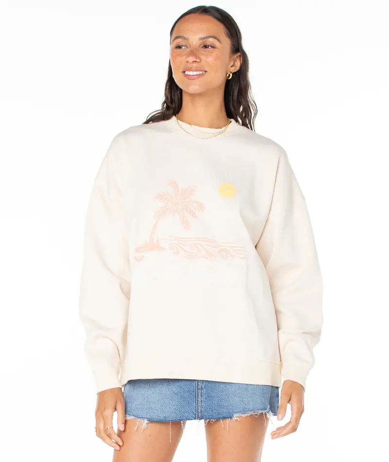 Roxy LINEUP OVERSIZED CREWNECK PINK CHAMPAGNE