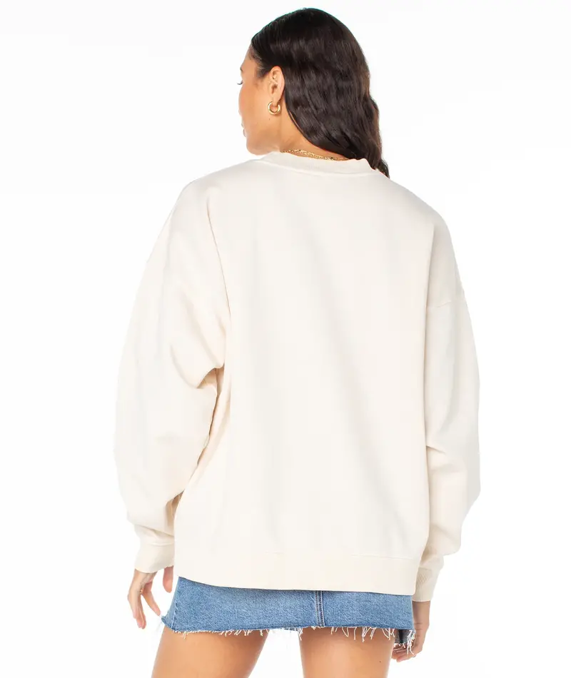 Roxy LINEUP OVERSIZED CREWNECK PINK CHAMPAGNE