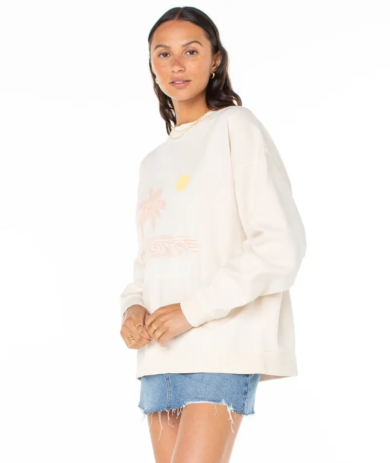 Roxy LINEUP OVERSIZED CREWNECK PINK CHAMPAGNE