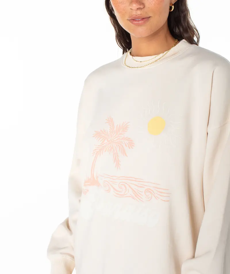 Roxy LINEUP OVERSIZED CREWNECK PINK CHAMPAGNE