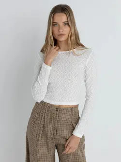 Rhythm FEMMES CHARM LS TOP WHITE