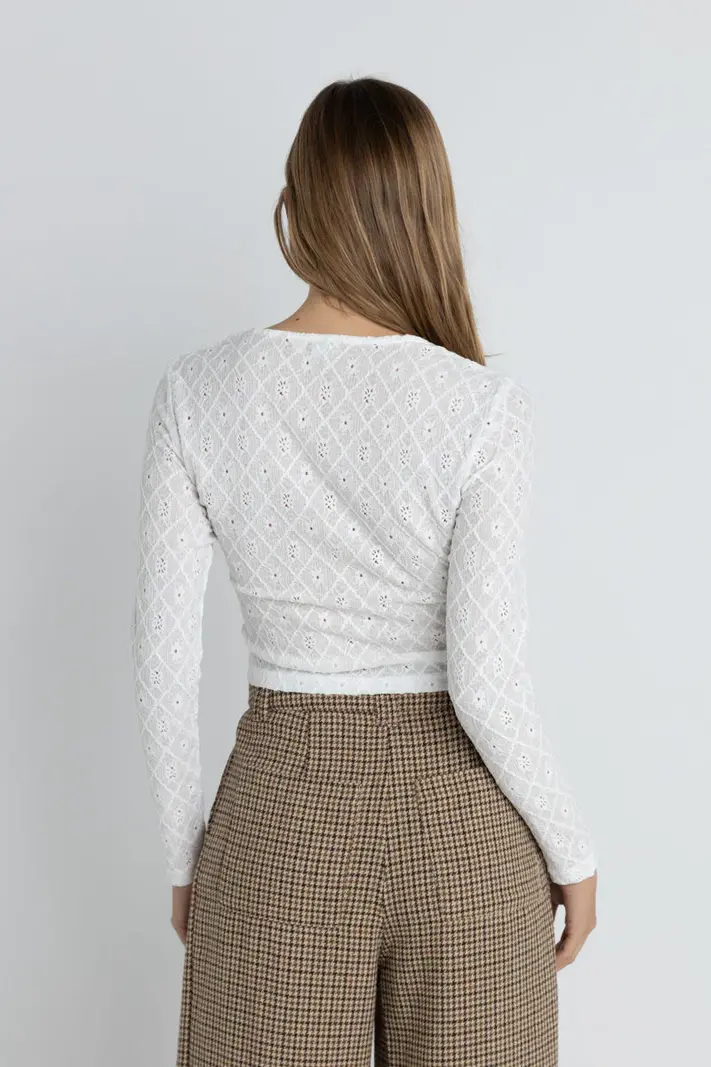 Rhythm FEMMES CHARM LS TOP WHITE