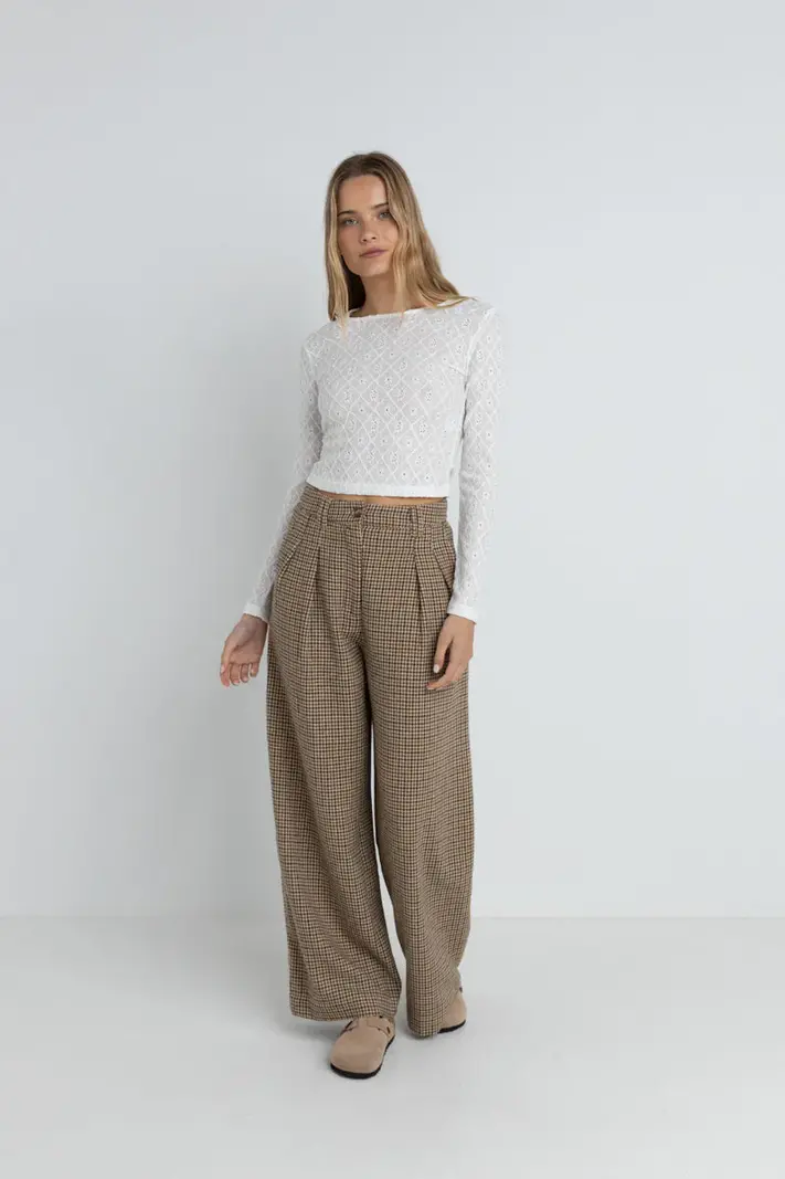Rhythm WOMEN'S CHARM LS TOP WHITE