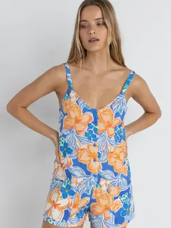 Rhythm FEMMES PARADISE FLORAL PLAYSUIT BLUE
