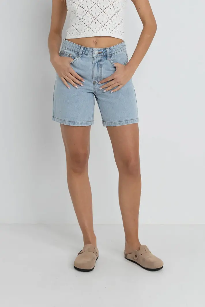 Rhythm FEMMES TOUR DENIM BERMUDA SHORT LIGHT BLUE