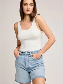 Gentle fawn NINA RIBBED TANK WHITE